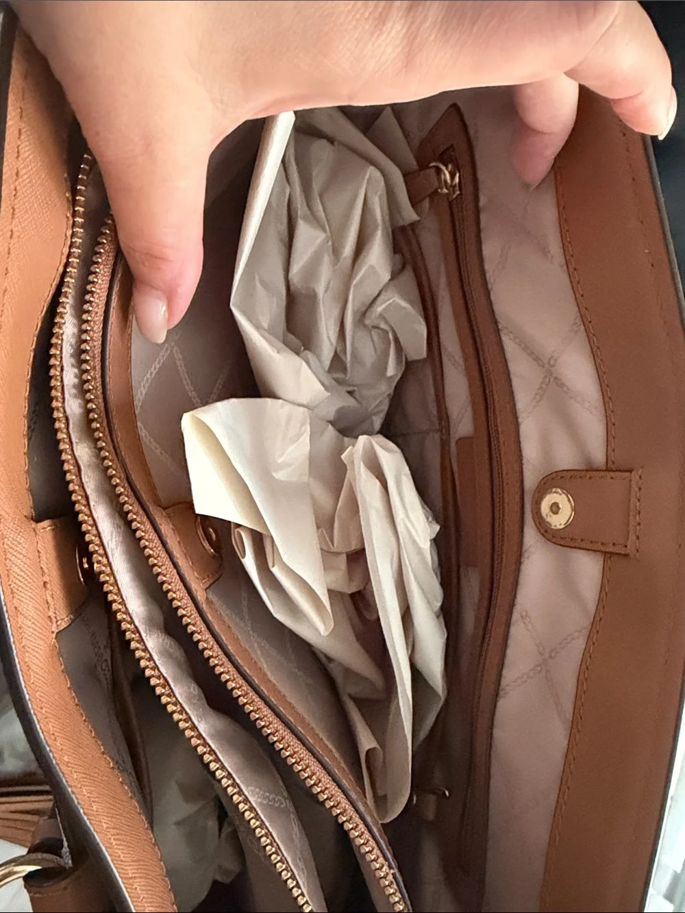 Michael Kors Beige & Brown MK Signature Tote